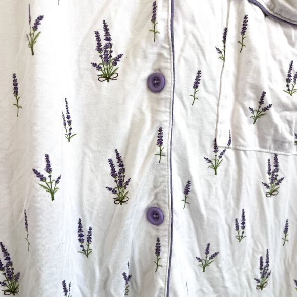 Kyte Baby Lavender Womens Shorts Pajama Set Size XS White Purple Bamboo Cozy - Picture 8 of 10